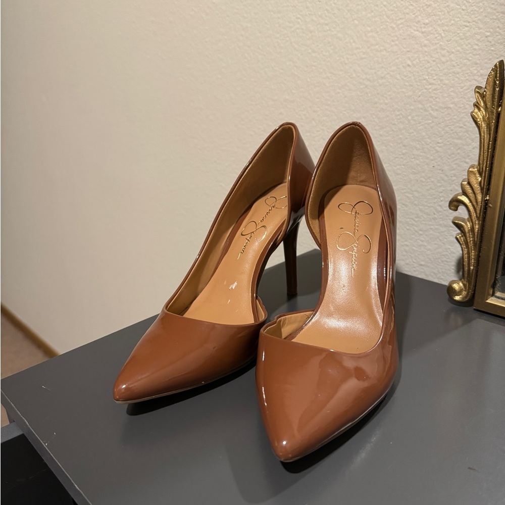 Brown Patent Jessica Simpson heels
